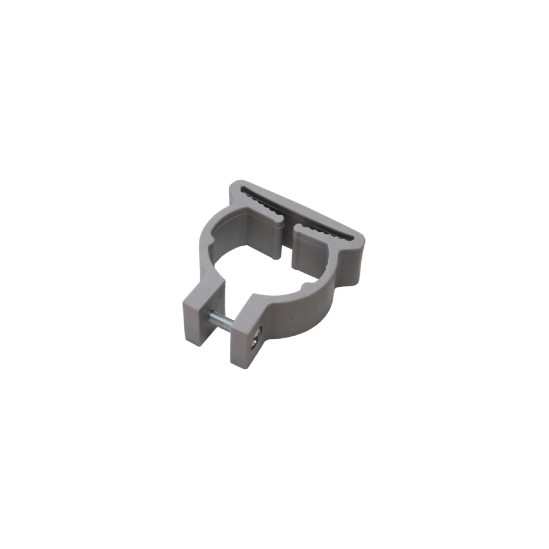 Úchytka 3D na kulatý sloupek šedá